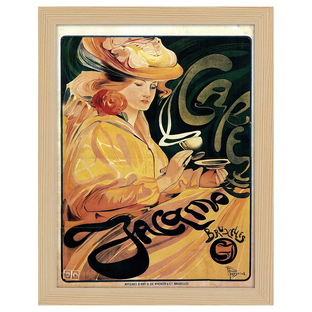 Leinwandbild Vintage Advertising Poster Café Jacqmott