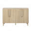 Buffet élégant en placage de frêne avec tablettes réglables et poignées arquées pour un rangement polyvalent-88857595