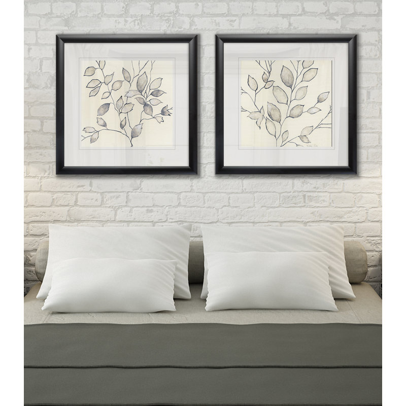 « whispering leaves i », ensemble de 2 reproductions de peintures encadrées