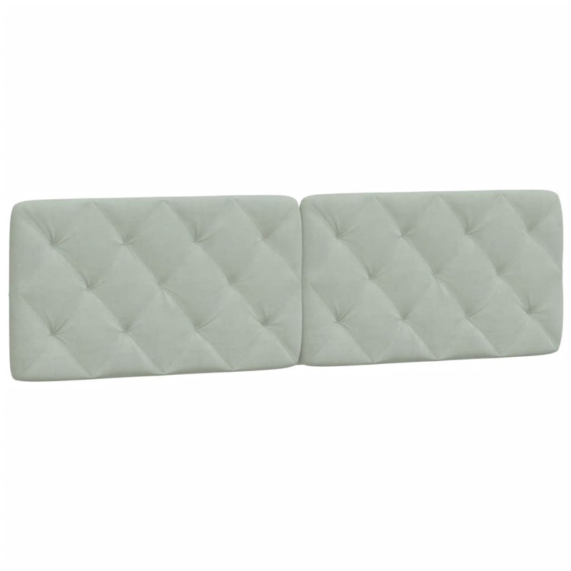Ebern Designs Headboard Cushion Velvet, Light Gray, California King