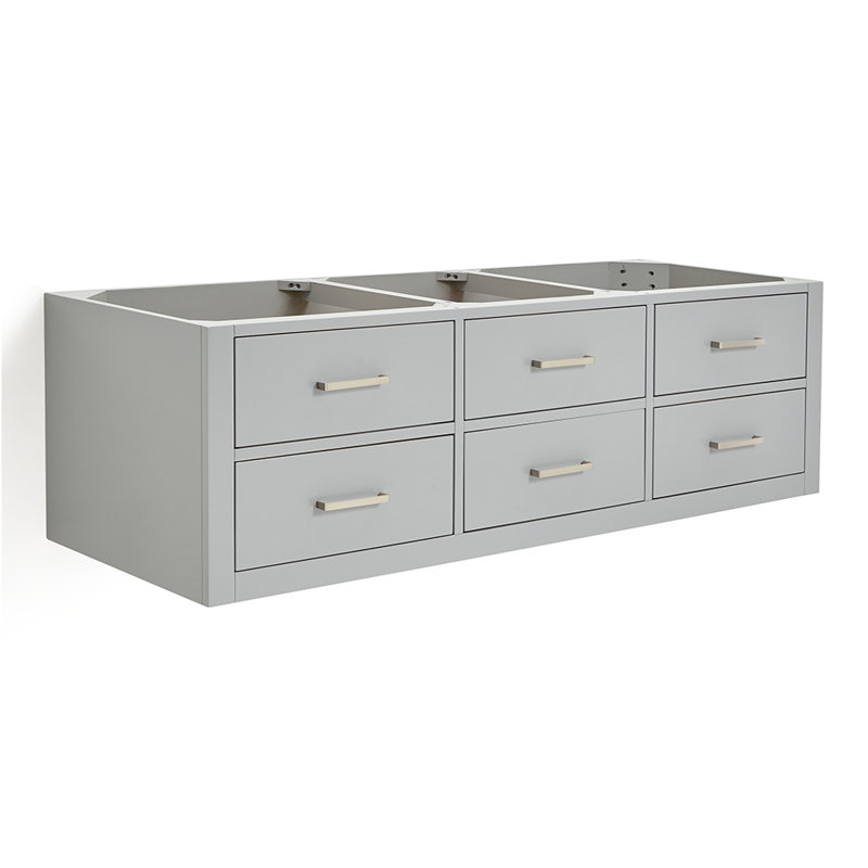 Base de meuble-lavabo double 60 po Megrez, Gris