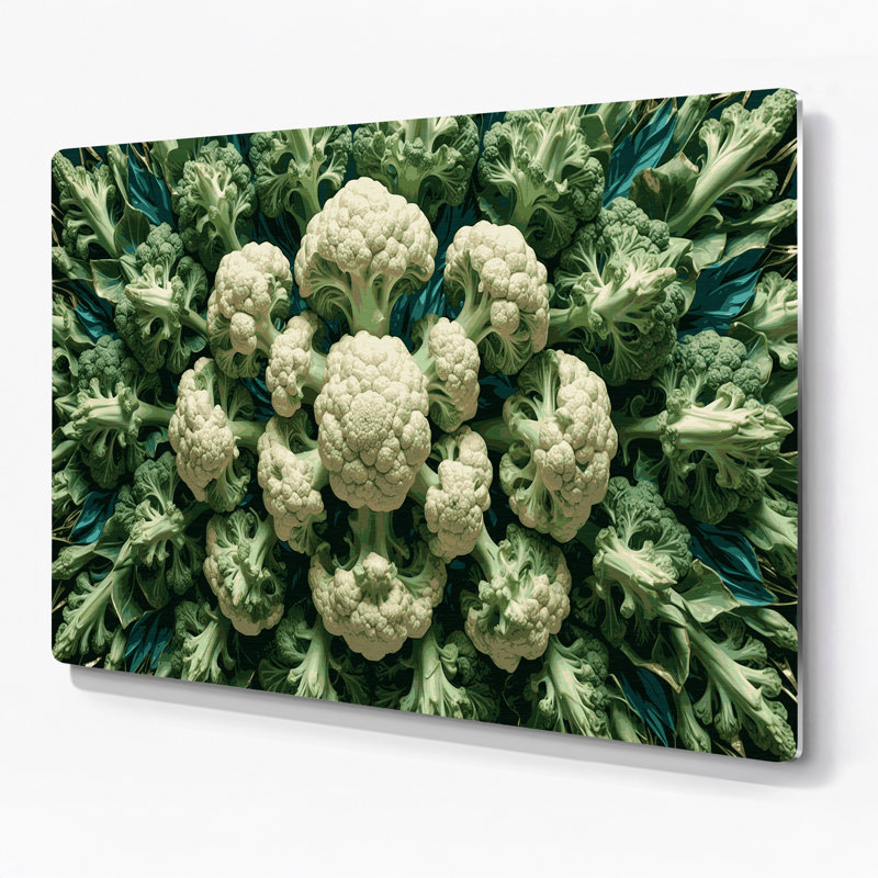 Vegetables Cauliflower Romanesco Green Metal Wall Art, 12'' H x 18'' W