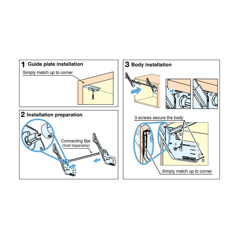 Contre-couvercle à fermeture en douceur Sugatsune pour les portes de 14,33 à 17,64 lb (6,5 à 8 kg) - SLU-ELAN-L4, finition gris clair