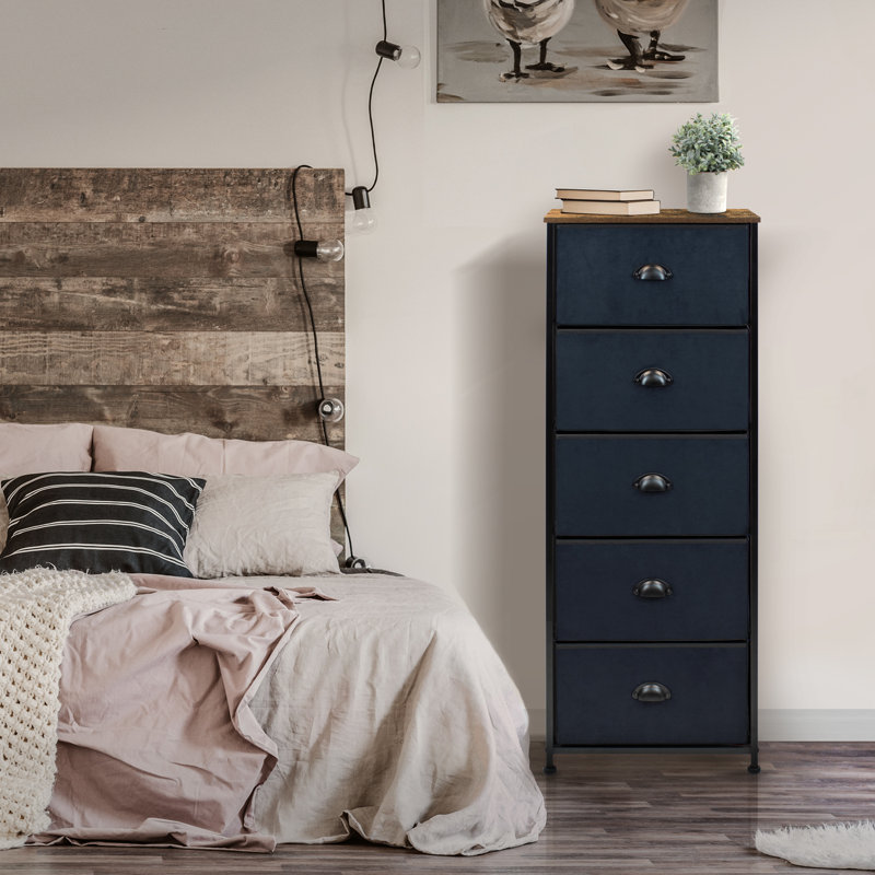 Commode avec 5 tiroirs - Meuble de rangement haut pour meubles