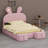 Fun Character-Style Platform Bed with Distinctive Ear Headboard and Soft Glow Illumination