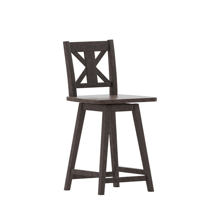 Tabouret de bar pivotant en bois massif de qualité commerciale, Petit tabouret (siège d'une hauteur de 23,75 po)