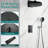 Topcraft 12-Inch Wall-Mounted Rain Shower System With Handheld Showerhead