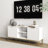 TV Stand With Wave-Design Doors, Open Shelf And Adjustable Shelf, Stylish And Functional For Your Living Room