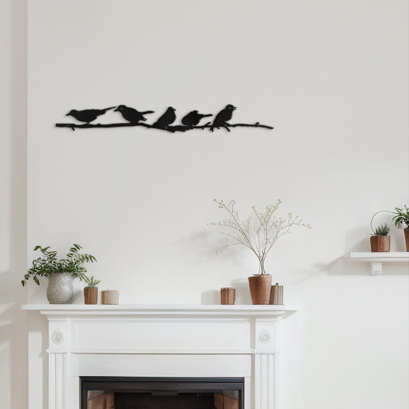Wall Decor Metal, 6" H x 36" W x 0.05" D, Black