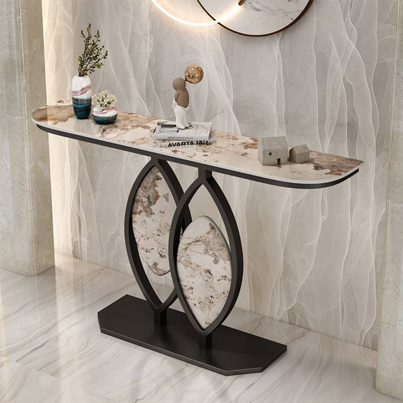 Console Table, Black/Gold, 31.5" H x 47.2" W x 11.8" D