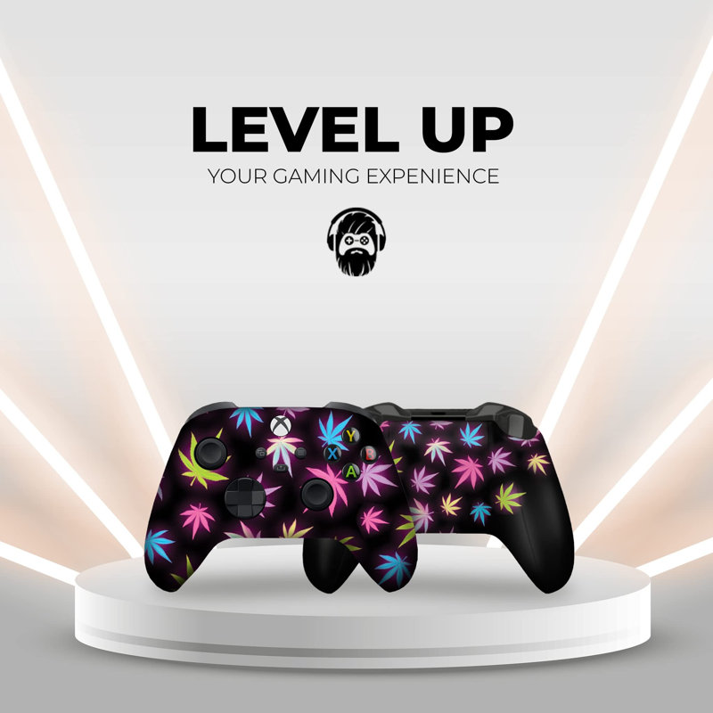DreamController Neon Weed Custom X-box sans fil compatible avec X-box One / Series X / S Fièrement personnalisé aux États-Unis avec impression permanente par HYDRO-DIP (PAS JUSTE UNE PEAU)