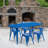 Lubron 31.5'' x 63'' Rectangular Metal Indoor-Outdoor Table Set with 4 Arm Chairs-24678765-98689510