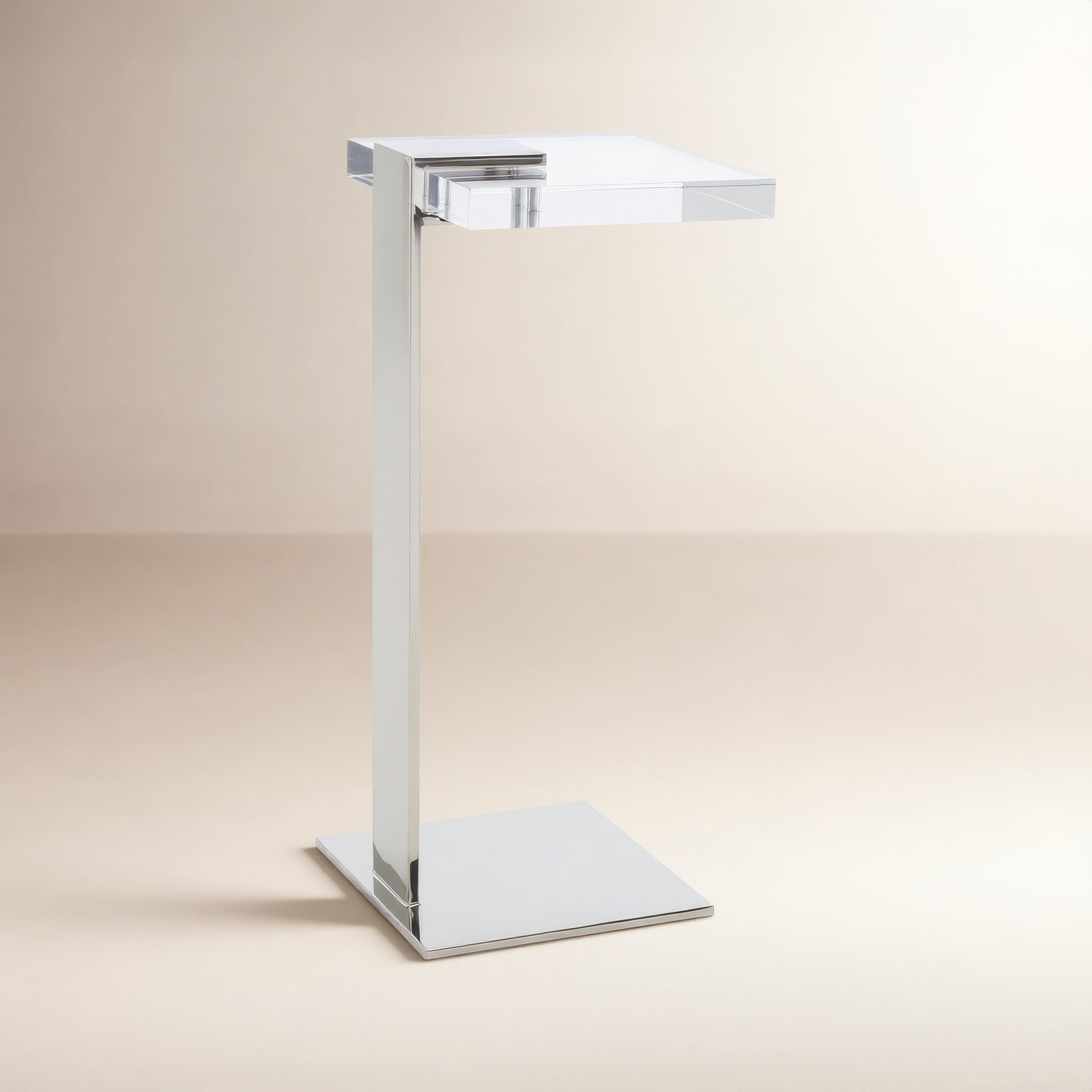 O'Hara End Table, Clear, Silver