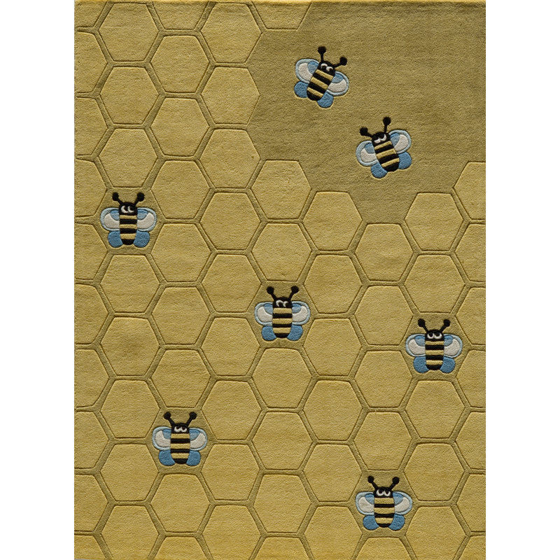 Tapis doré touffeté à la main Cecelia, Rectangle 8 pi x 10 pi