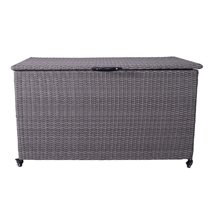 Royalcraft Storage 150cm W 645L Wicker Deck Box with Wheels, Grey