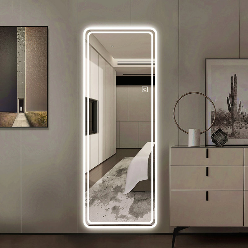 65"X24" Full Length Floor Mirror Led Whole Body Mirror, Wall Mounted  Mirror With Lights, Bedroom Full Size Body Mirror With Dimming & 3 Color Modes