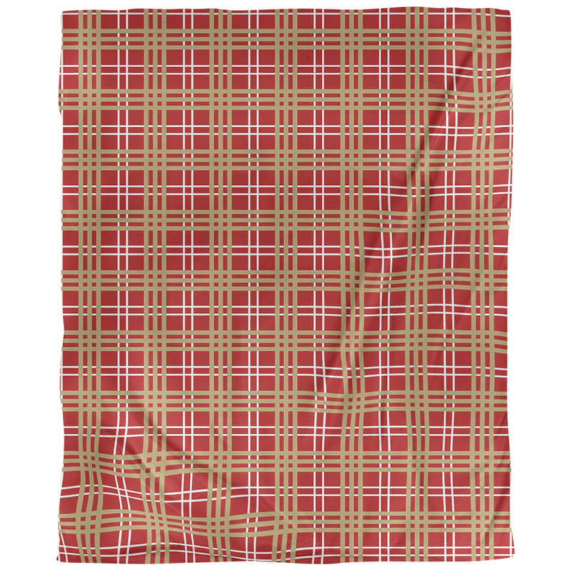 Housse de couette simple San Francisco, Housse de couette simple TG, Polyester brossé, Rouge / blanc / or