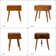 Sara Mid-Century Modern Nightstand With Pull-Out Shelf and Built-in Charging Station(Set of 2)