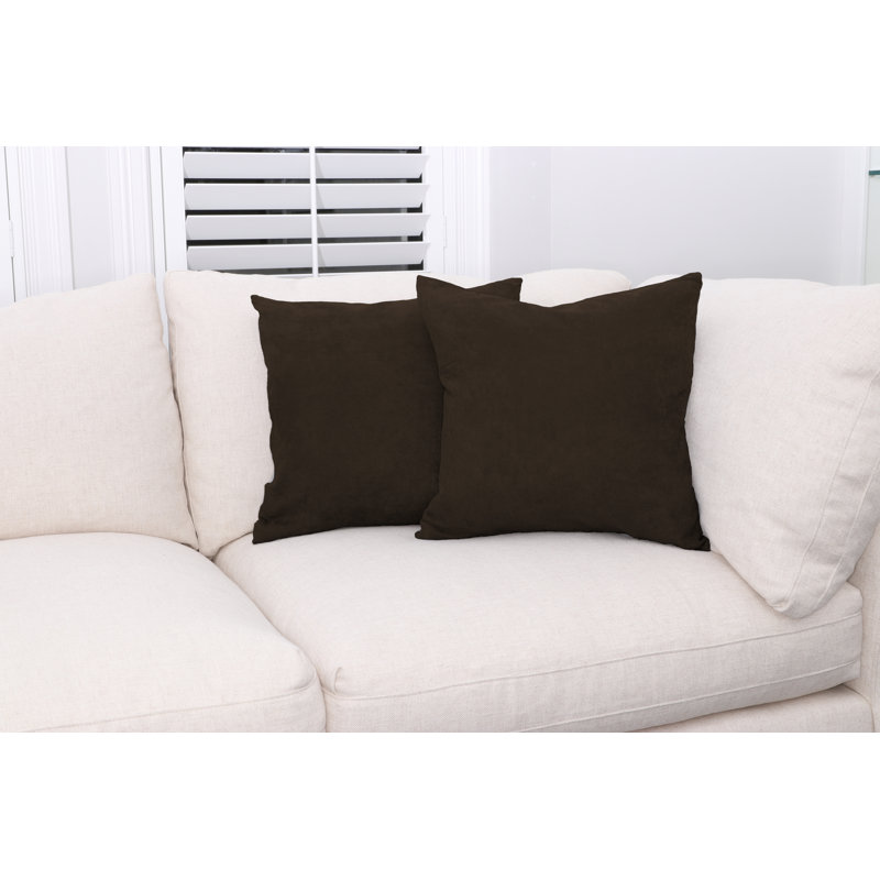Microsuede Throw Pillow, Chocolate
