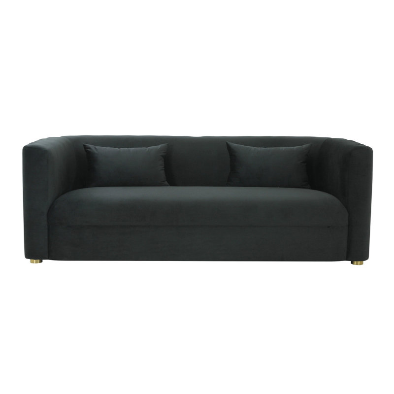 Tov Furniture Callie Black Velvet Sofa, Black Velvet