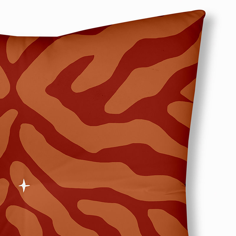 2_Oreiller de sol touffeté à motif de rayures animales, Orange, 30 po x 30 po