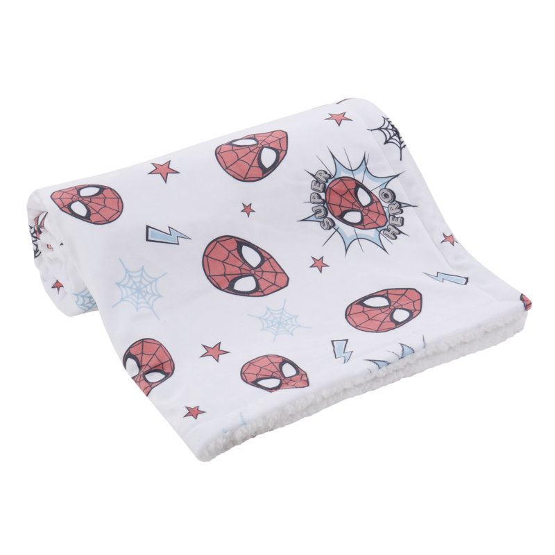 Couverture pour bébé Sherpa Nojo Marvel Spider-man Super Hero, rouge, gris, blanc