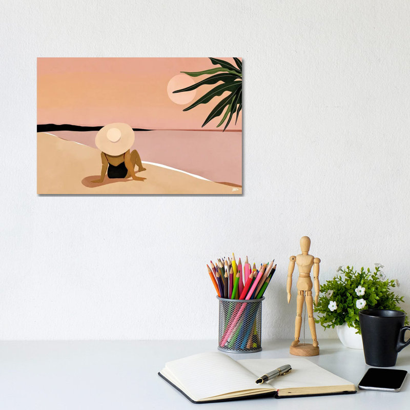 Beach Gaze 1 Piece Wall Art on Canvas, 20.32 cm H x 30.48 cm W, Wrapped Canvas