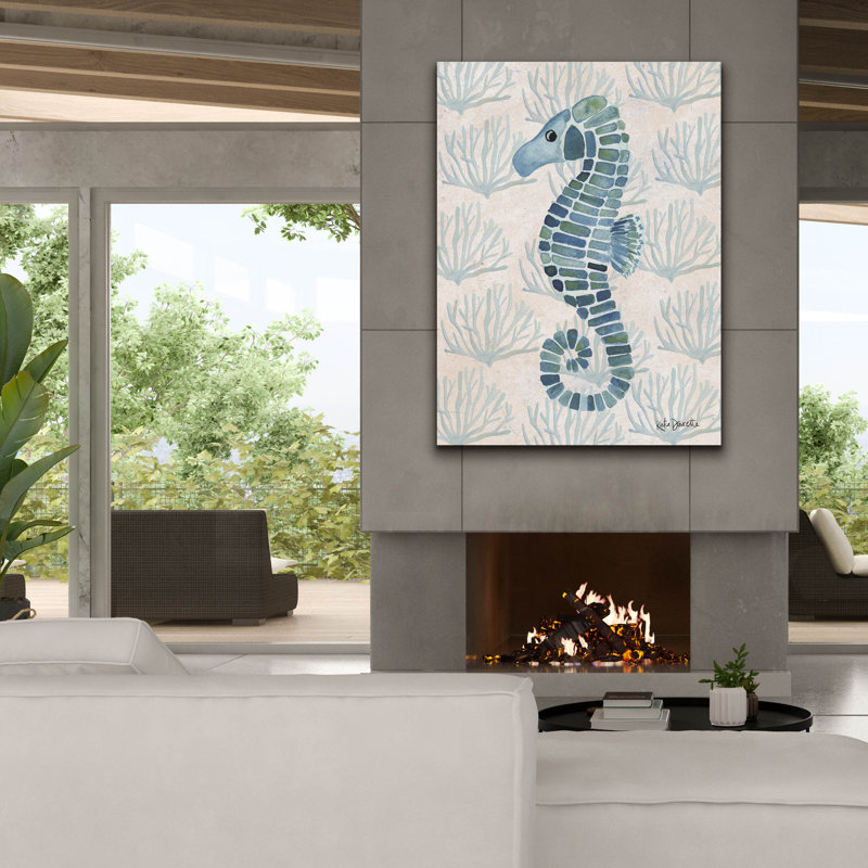  «Seahorse And Coral» par Katie Doucette, art mural sur toile, 40 po x 54 po, H 54 po x l 40 po