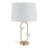 Modern Accent Table Lamp With Butterfly Accent On Base - Whimsical Small Table Lamp For Bedside, Desk, Or Living Room Decor - 24", White & Gold
