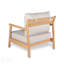 Ensemble de conversation pour patio en bois d'acacia - Fauteuil club au fini teck + table basse, coussin beige résistant à l'eau