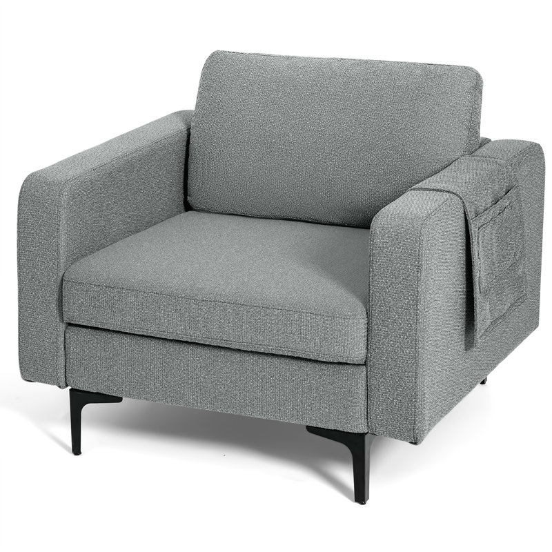 Kameyah Upholstered 38'' Sofa, Dark Gray Fabric