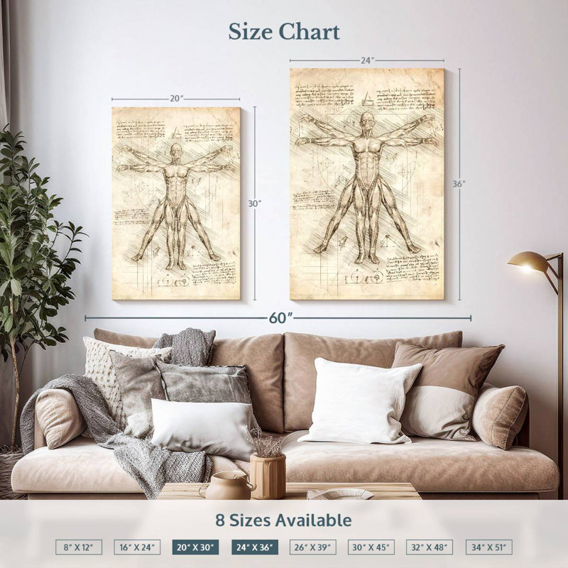 Keiri Vitruvian Man, 36" H x 24" W