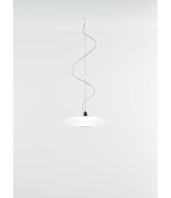 1 - Light Chrome Geometric Pendant, Opal White, 200cm H x 63cm W x 63cm D