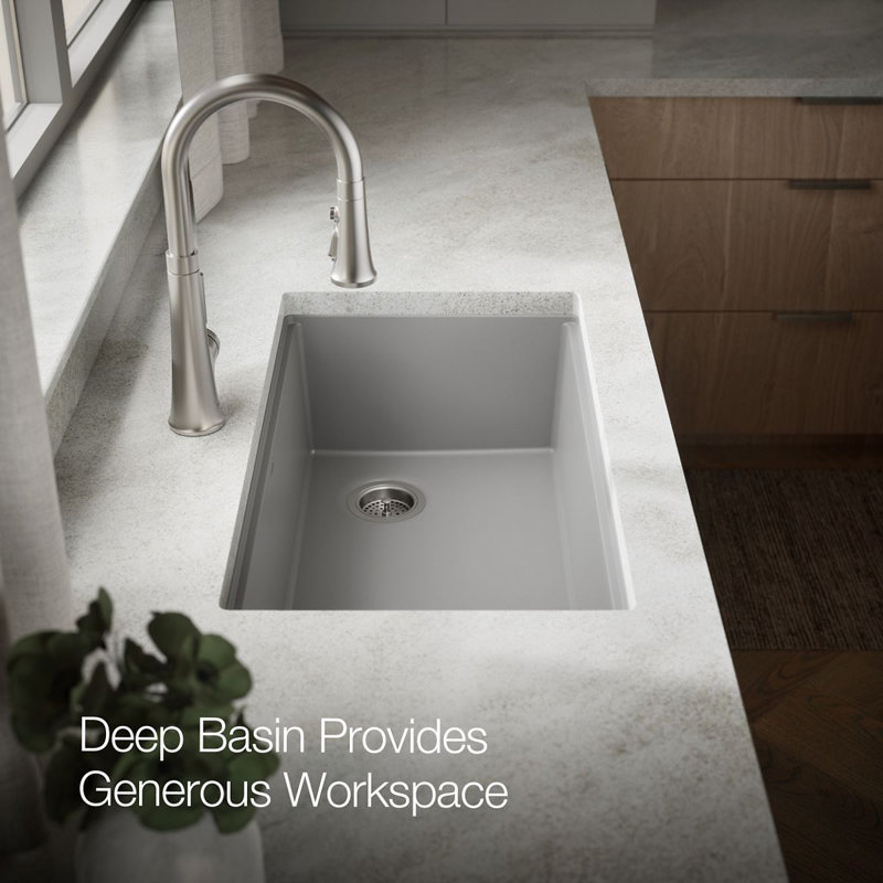 Billings 32-1/2 In. Undermount Single-Bowl Kitchen Sink, Gray