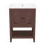 Meuble-lavabo moderne et élégant avec lavabo en céramique élégant et rangement ouvert-131376570