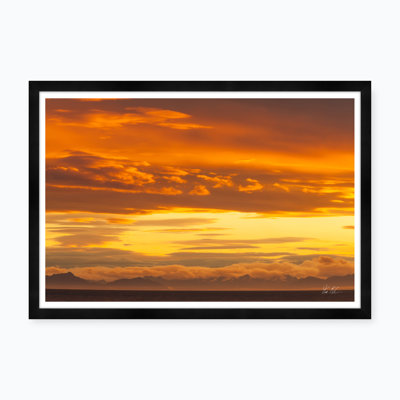 Orange Sunset On The Horizon - Photographie de cadre photo