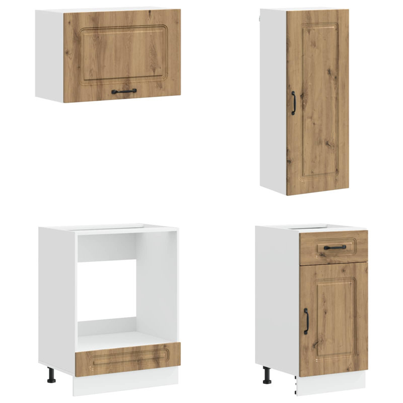 vidaXL Kitchen Unit with Drawer with Door KALMAR 8 pcs Engineered Wood Storage, Artisan Oak