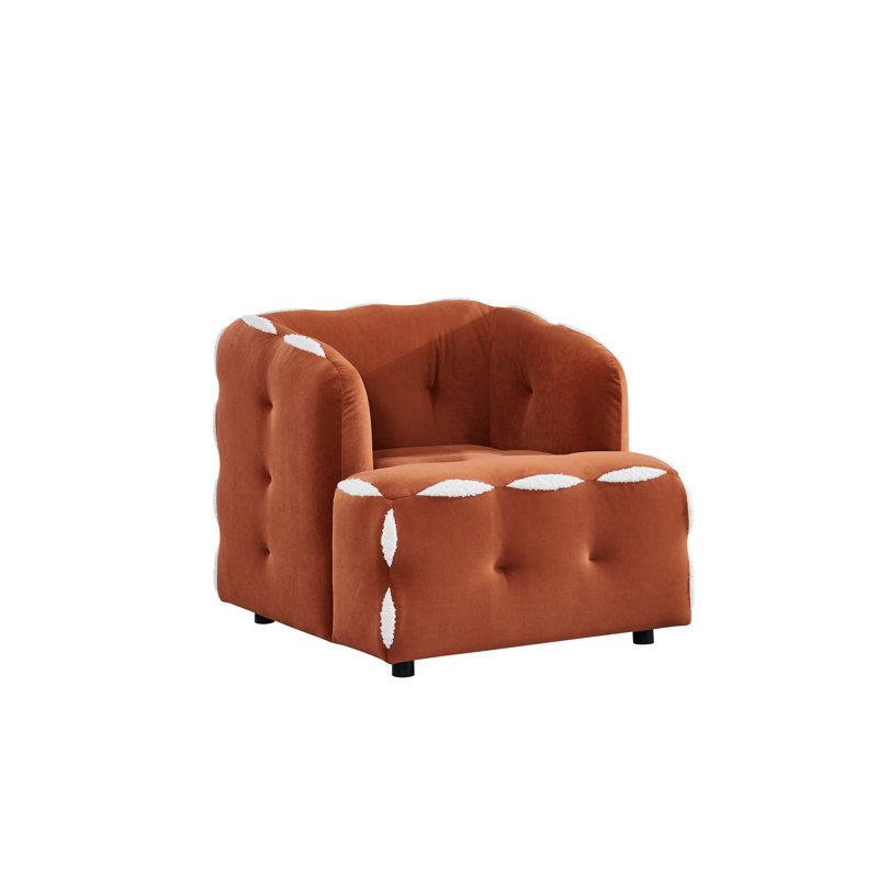 Fauteuil Fun, Velours orange