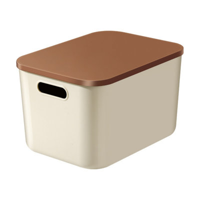 Bac de rangement empilable en plastique avec couvercle pour jouets et vêtements