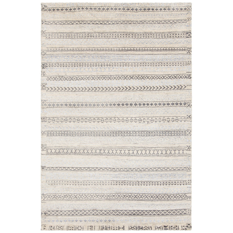 Tapis rayé en laine Isla, Rectangle 5 pi x 7 pi 6 po