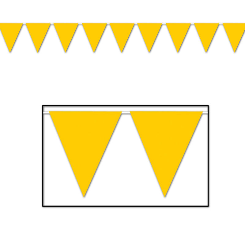 Bannière Pennant, 12 pi, paquet de 12, Doré / jaune