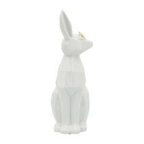 12.6 x 5.3 Decorative Ceramic Bunny Figurine White - Threshold