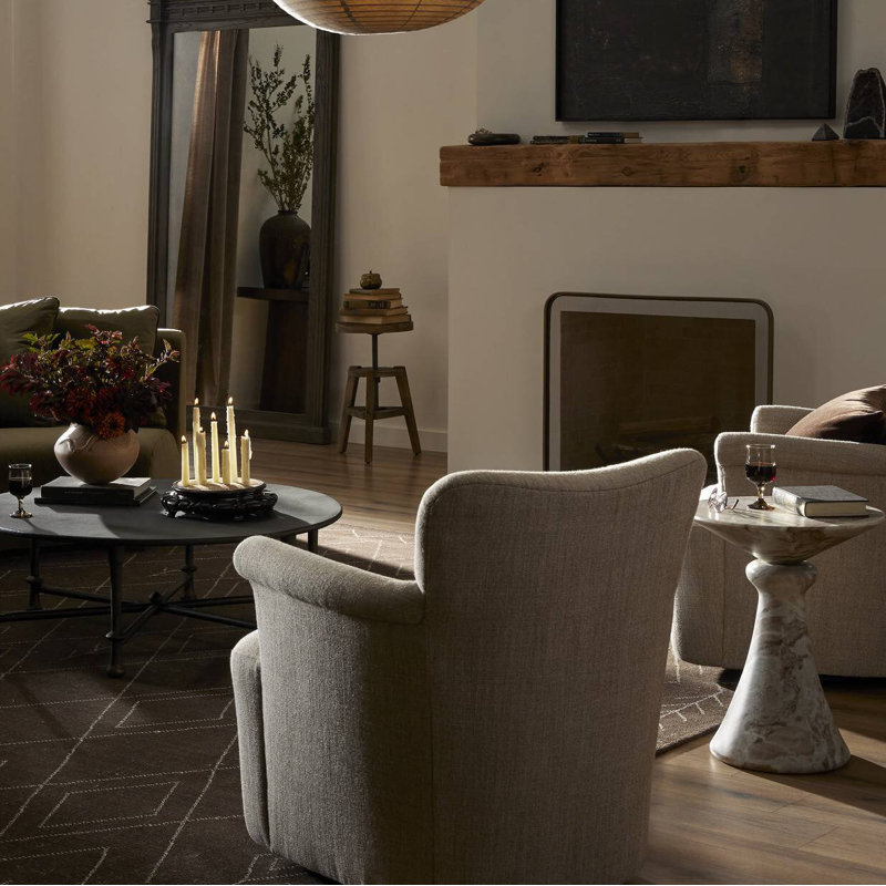 Camellia Swivel Chair, Alcala Wheat