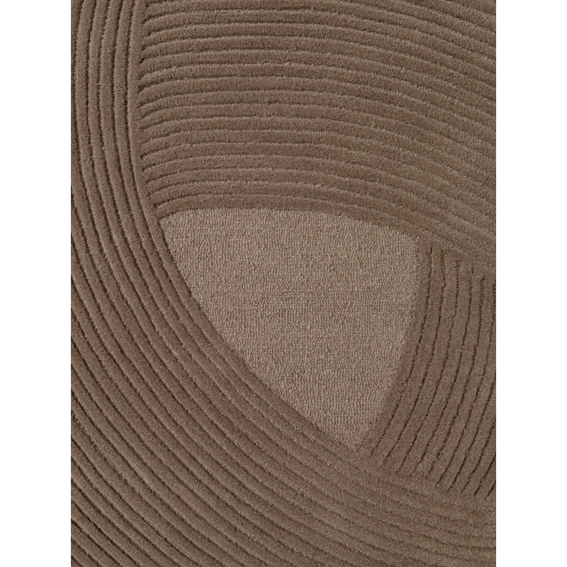 Wool Hand Tufted Area Rug, Brown, Round 160 cm