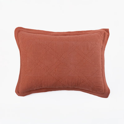 Kylar Linen Pillow Sham, Burnt Sienna, Standard