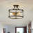 Stacie 3-Light Black Finish Dimmable Farmhouse Semi-Flush Mount Light