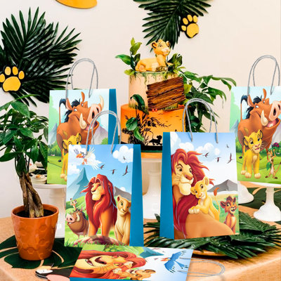 Lion King Party Favor Bags - 16 Pcs Lion King Themed Gift Bags for Birthday Party Supplies