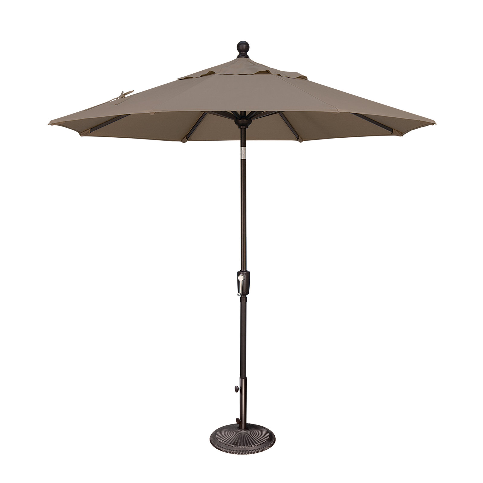 Launceston Market Umbrella, Taupe Solefin, Black, 96" H x 90" W x 90" D