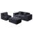 Convertible Corduroy Sectional Couch With Ottoman & Pillows, Modular L Shaped Sleeper Sofa, Boneless Cloud Couch-1870630959