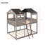 Lit superposé en bois gris antique avec garde-corps et - Safe Climbing Sleeping-1467797002